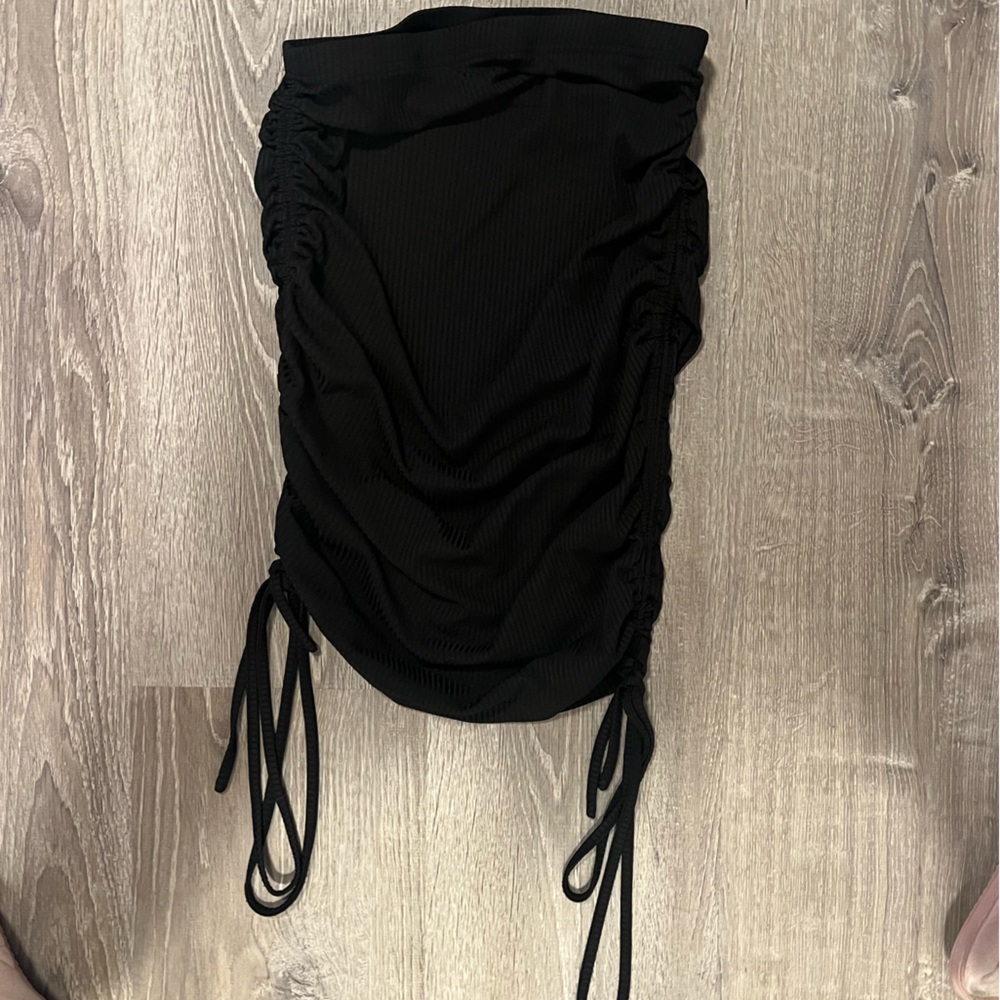 Black Ruched Mini skirt